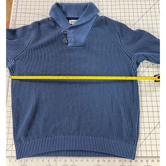 Duluth Trading Company Blue Brigadier Shawl Collar Heavy Sweater Men Large - Picture 7 of 11